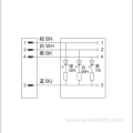 Male-straight M8 to female-angled M12 LED